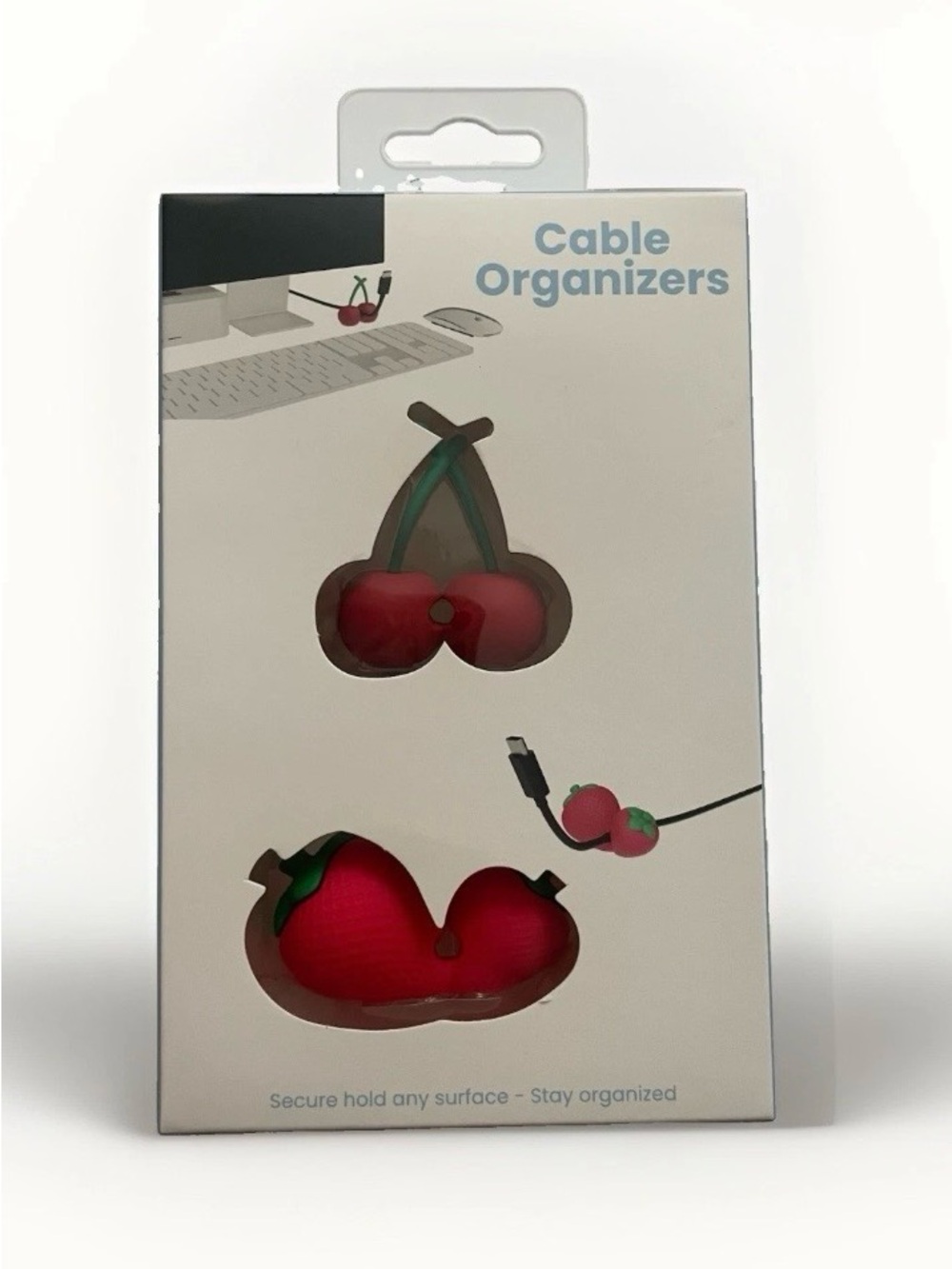 Cherry & Strawberry Cable Organizers - Red Cable Holders